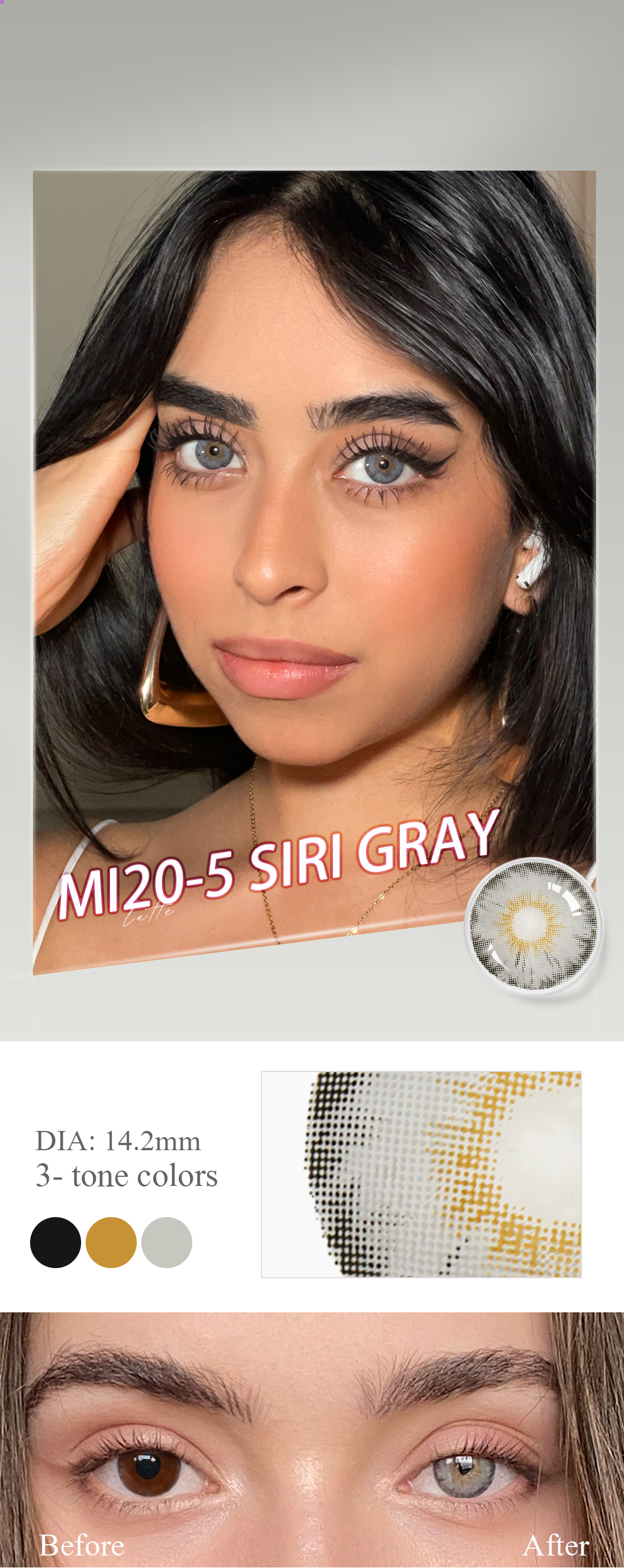 Siri Gray OEM Contact lens